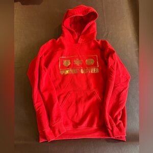 💥Buy 2 Get 1 Free💥 #IVEGOTYOURBACK911 Red Hoodie with Gold Print